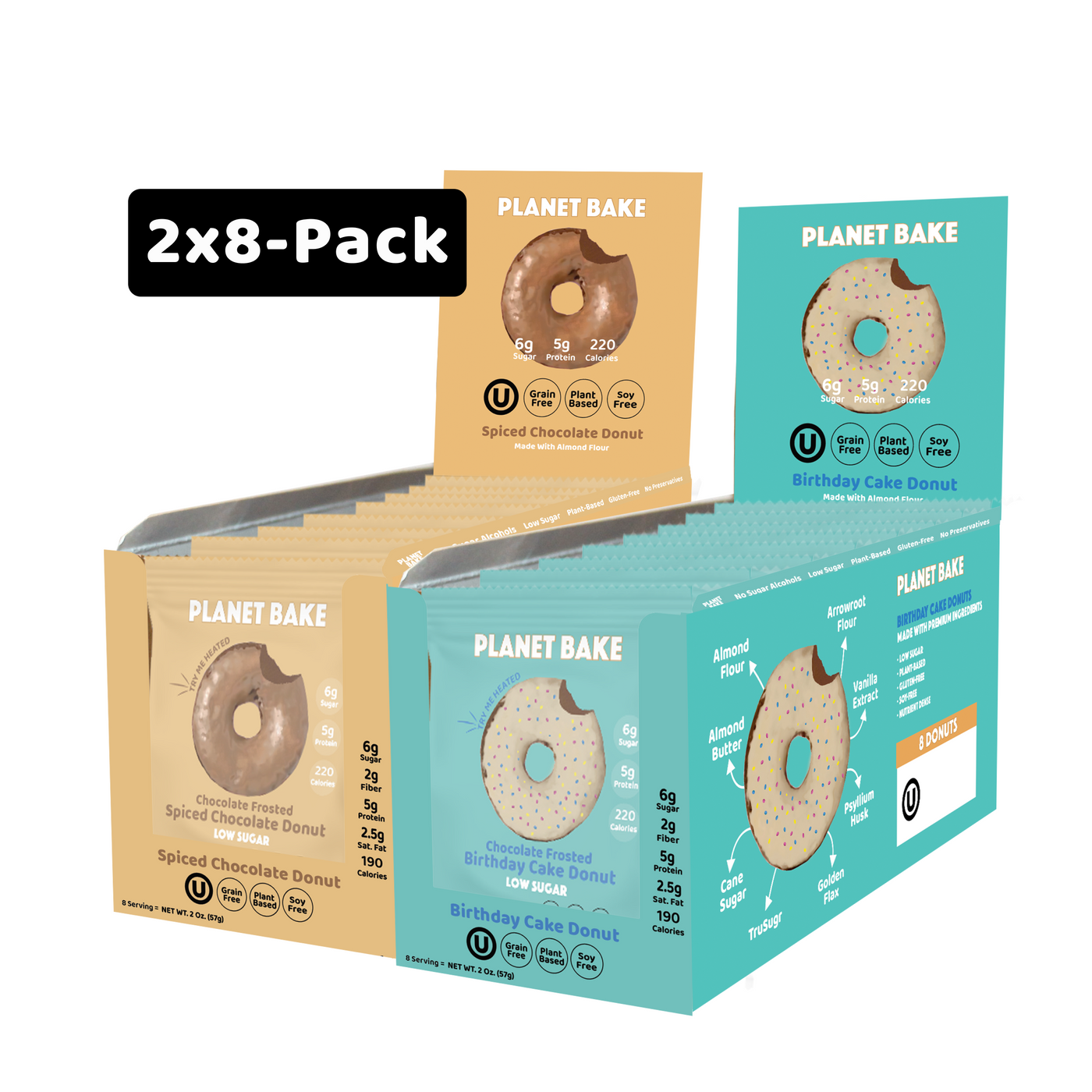 Low-Sugar Donuts 2x8-pack