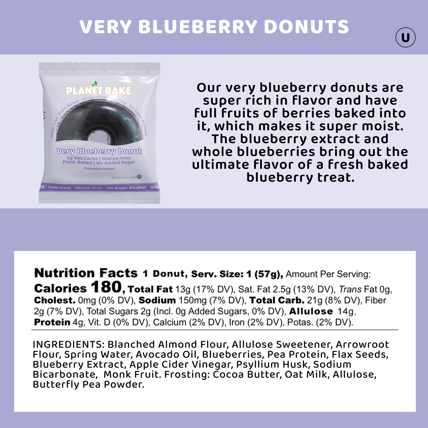 Vanilla/Blueberry Donuts (2x8-pack)