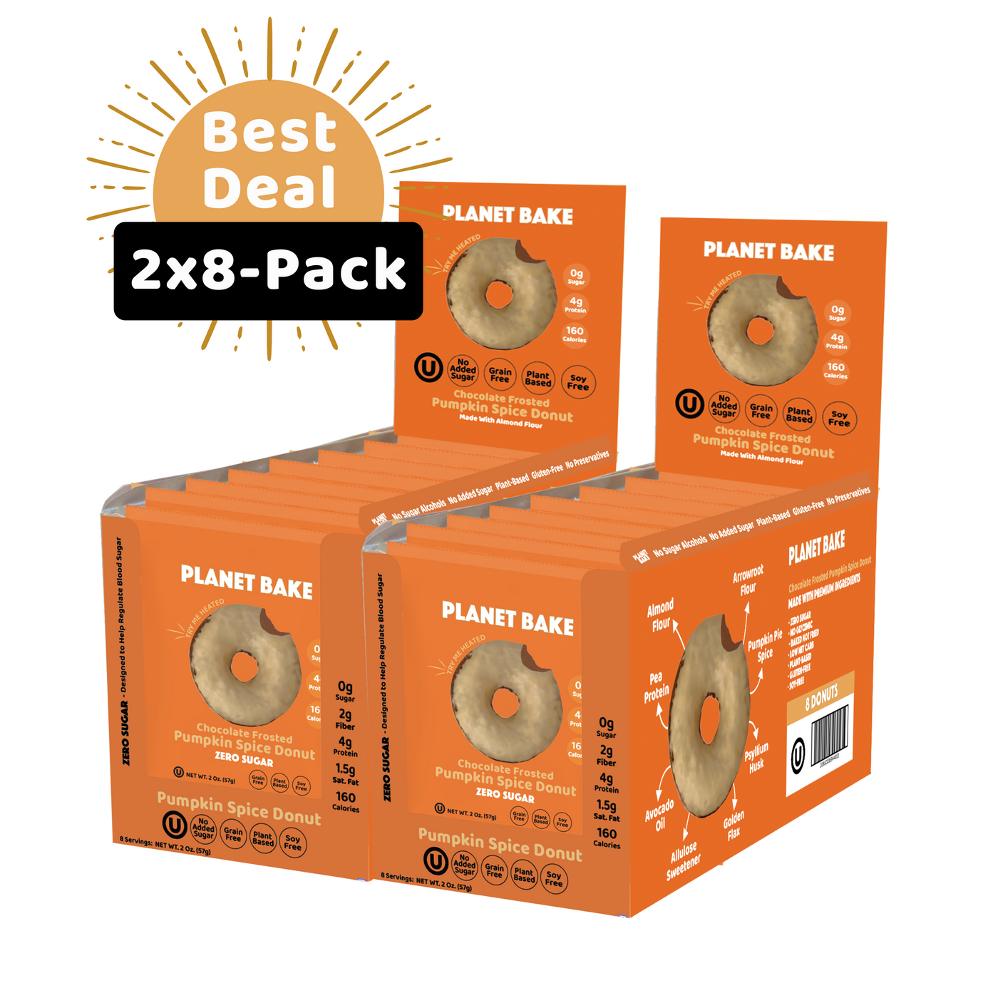 Frosted Chocolate Pumpkin Spice Donuts, 8pack