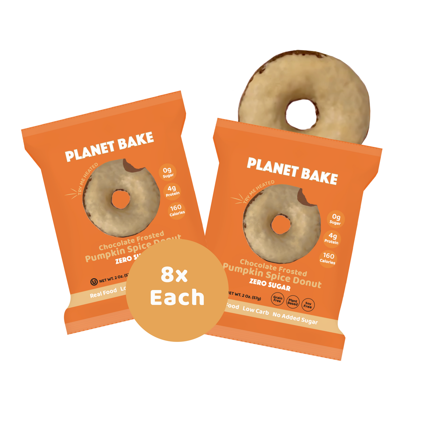 Frosted Chocolate Pumpkin Spice Donuts, 8pack