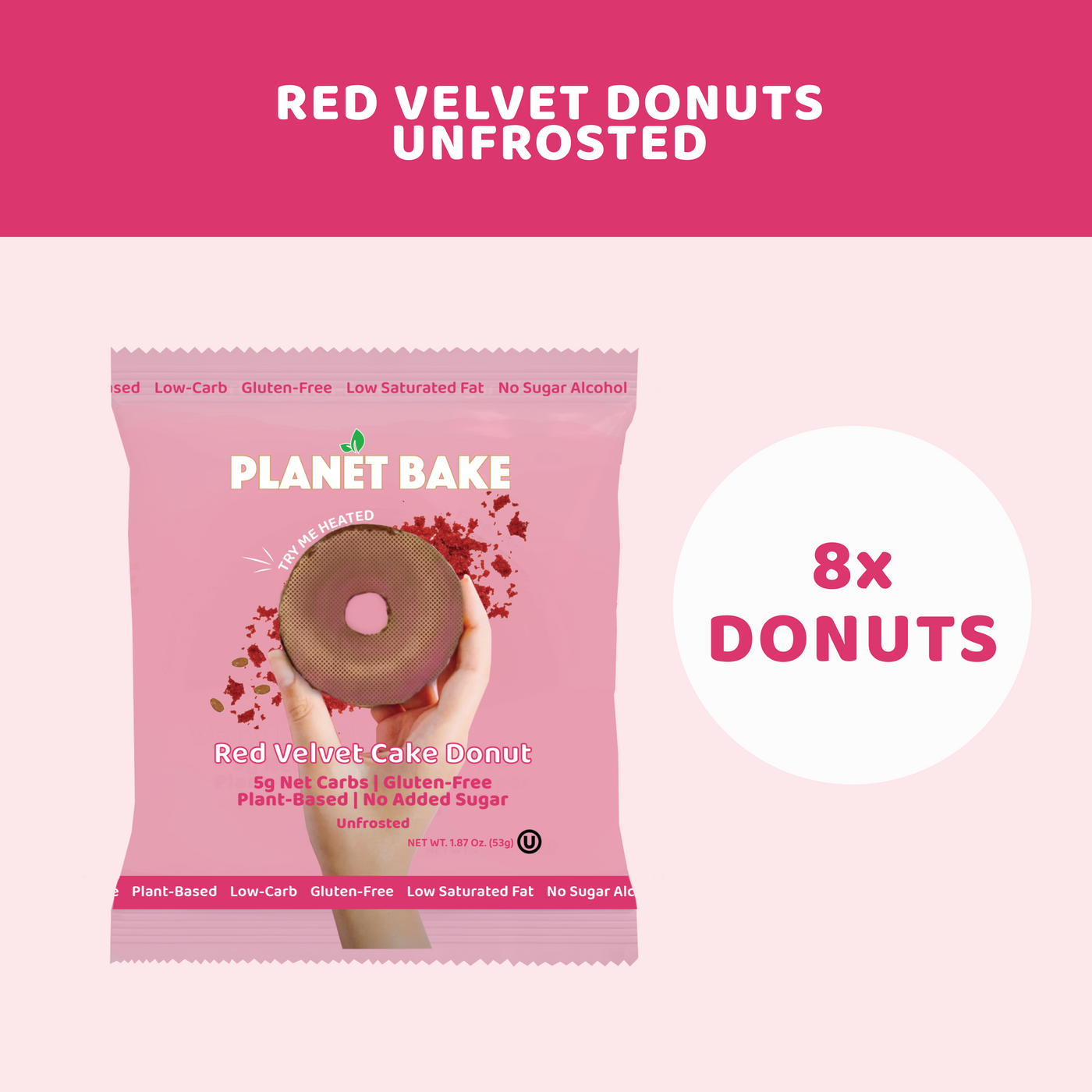 Unfrosted Red Velvet Donuts (8pack)