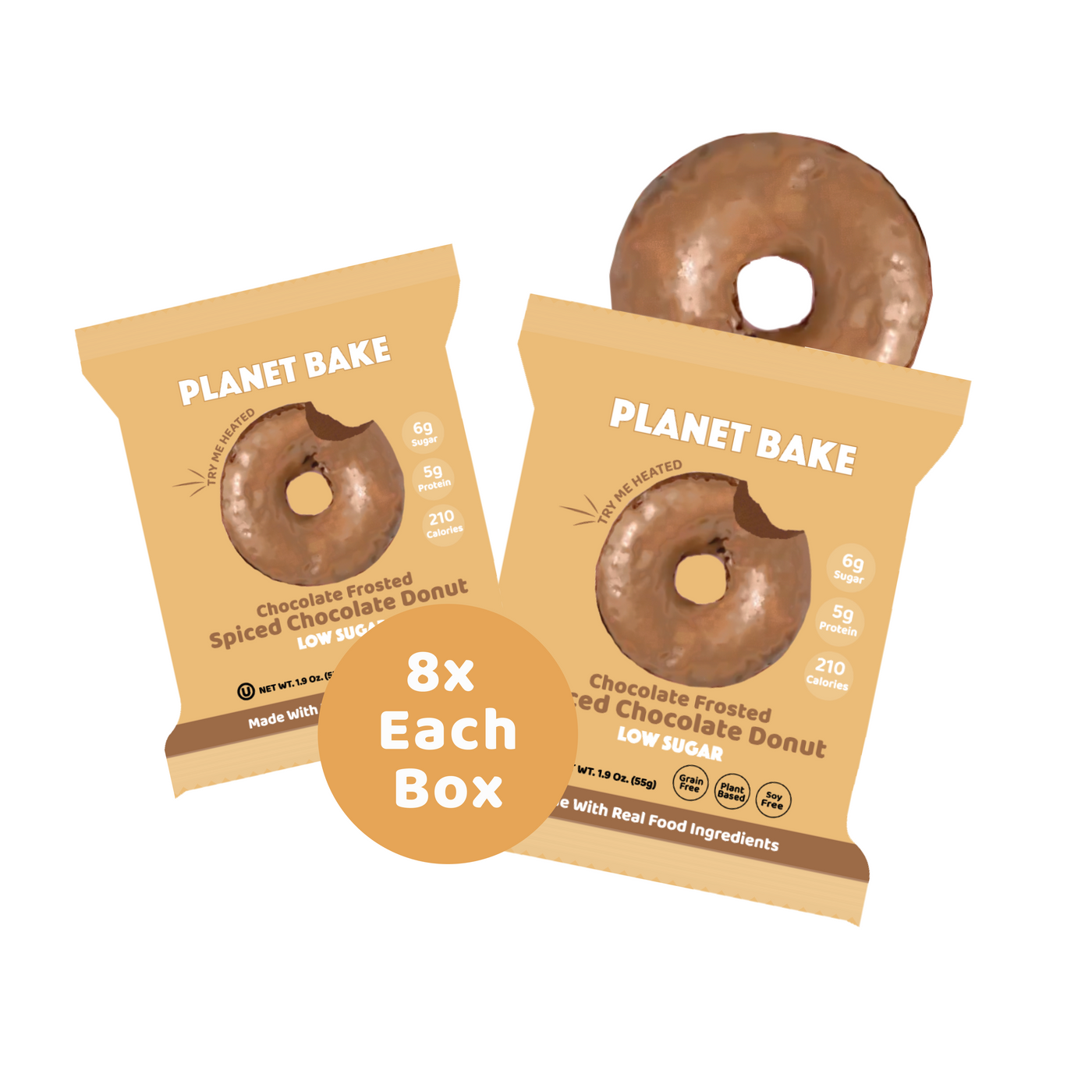 Spiced Chocolate Donuts, Low-Sugar (8pack)